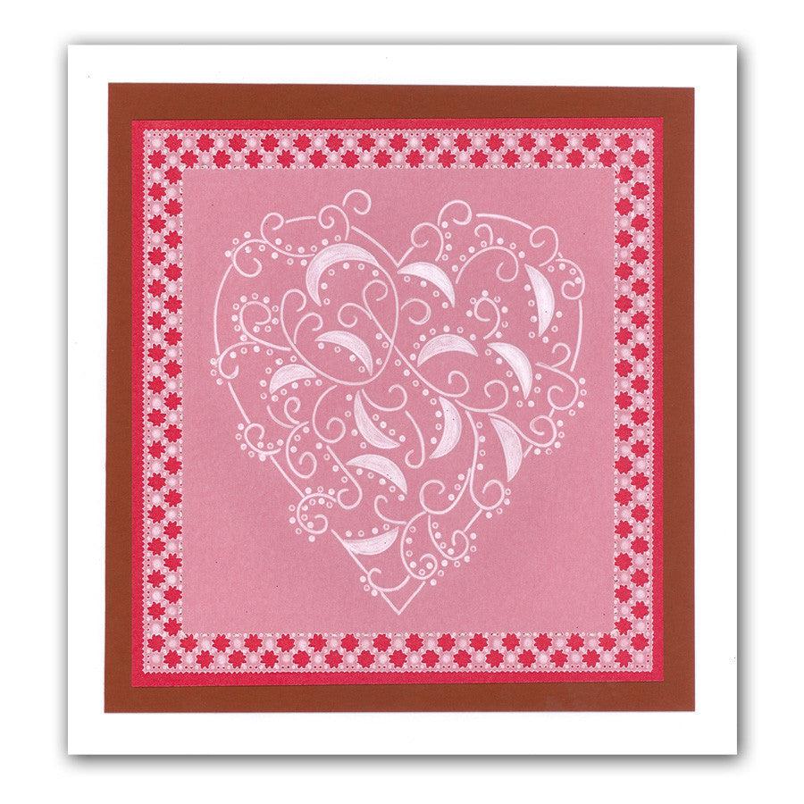 Christmas Tree & Heart Swirls A5 Square Groovi Plate Set