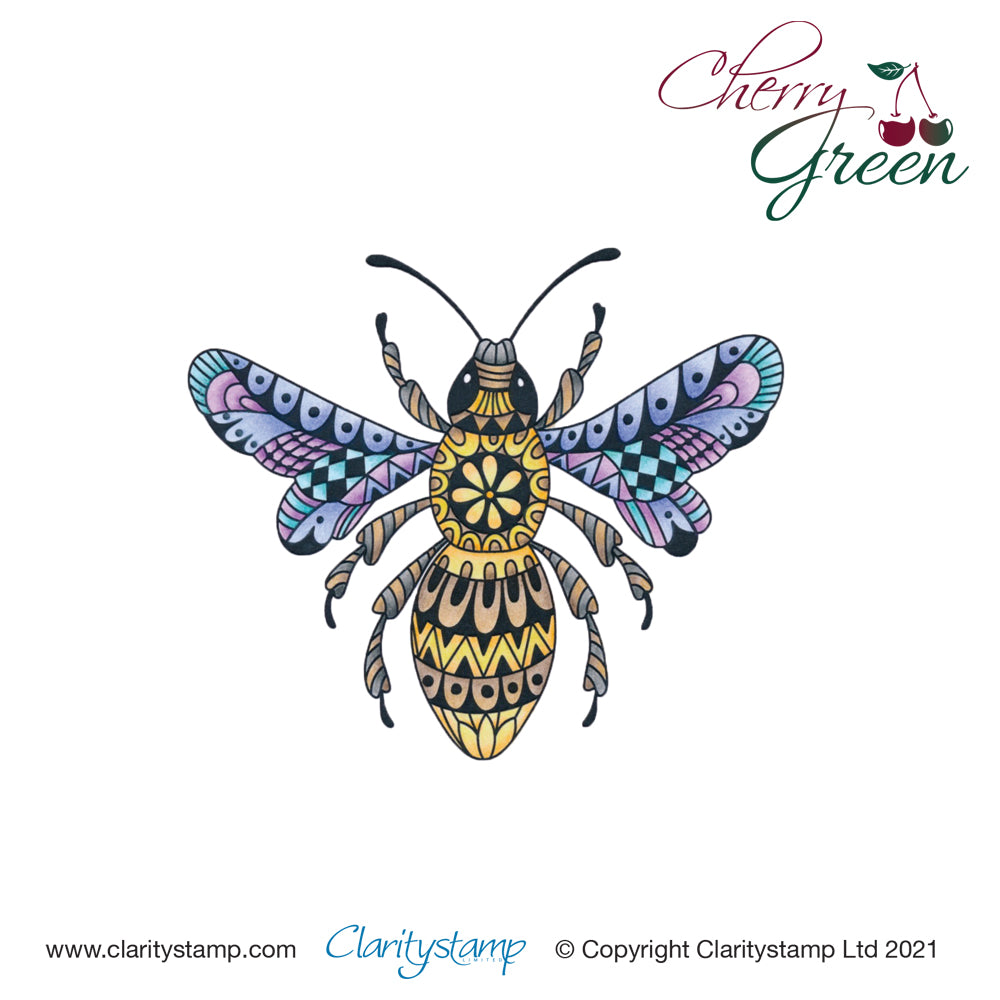 CLEARANCE A Funky Bee A5 Square Stamp & Mask Set