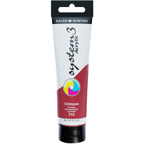 System 3 Acrylic Paint - Crimson 150ml