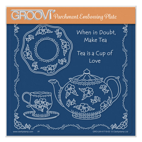 Linda's When in Doubt Make Tea A5 Square Groovi Plate