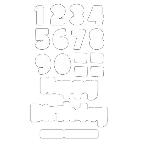 Doodleology Numbers & Happy Birthday Card Blanks