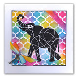 Elephant & Trellis 7" x 7" Stencil Duo