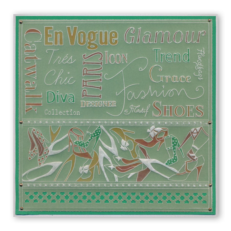 Fashion Phrases & Elegant Expressions A5 Square Groovi Plate Set