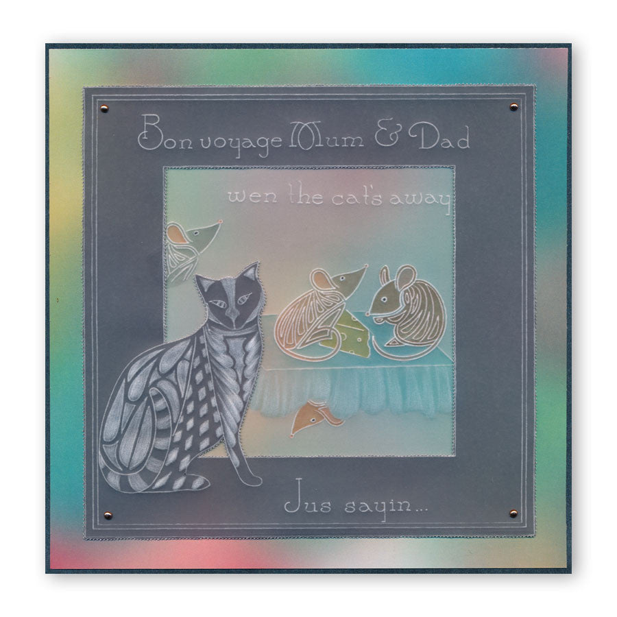 Cat Front A6 Square Groovi Baby Plate