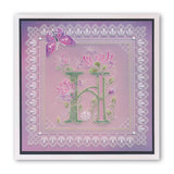 Floral Alphabet A6 Square Groovi Plate Collection