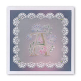 Floral Alphabet - Letter A A6 Square Groovi Plate