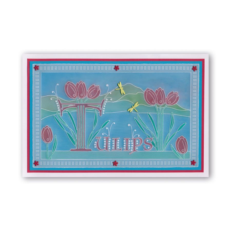 Floral Alphabet - Letter T A6 Square Groovi Plate