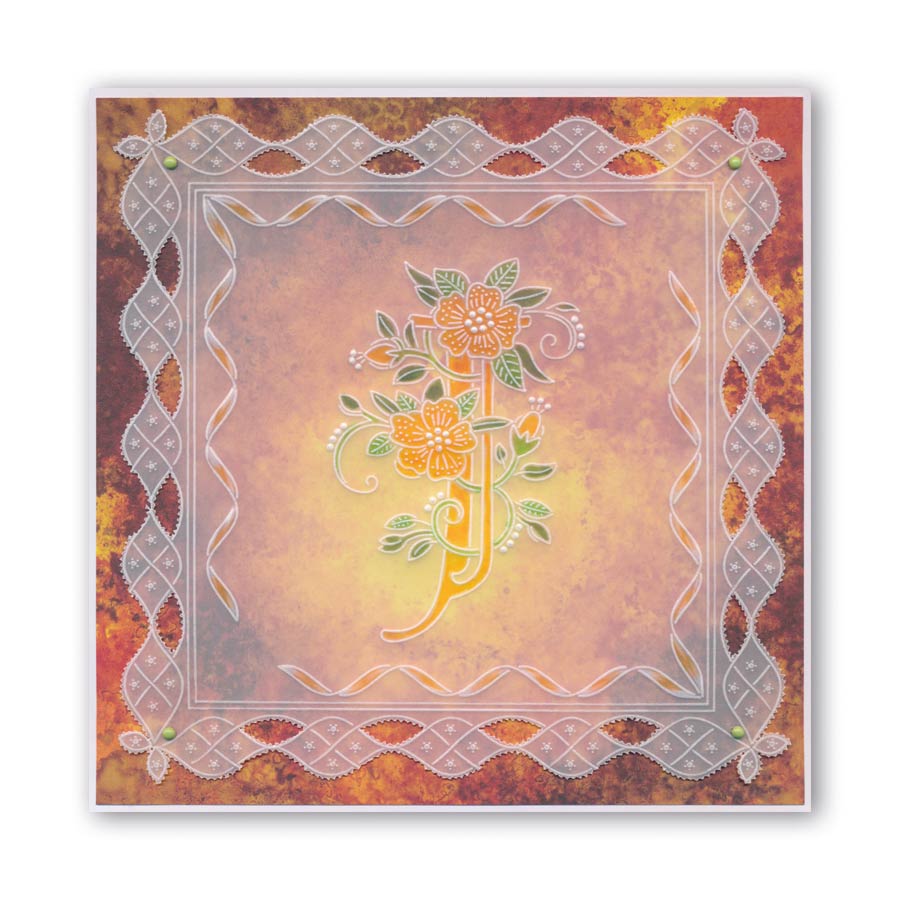 Floral Alphabet - Letter J A6 Square Groovi Plate