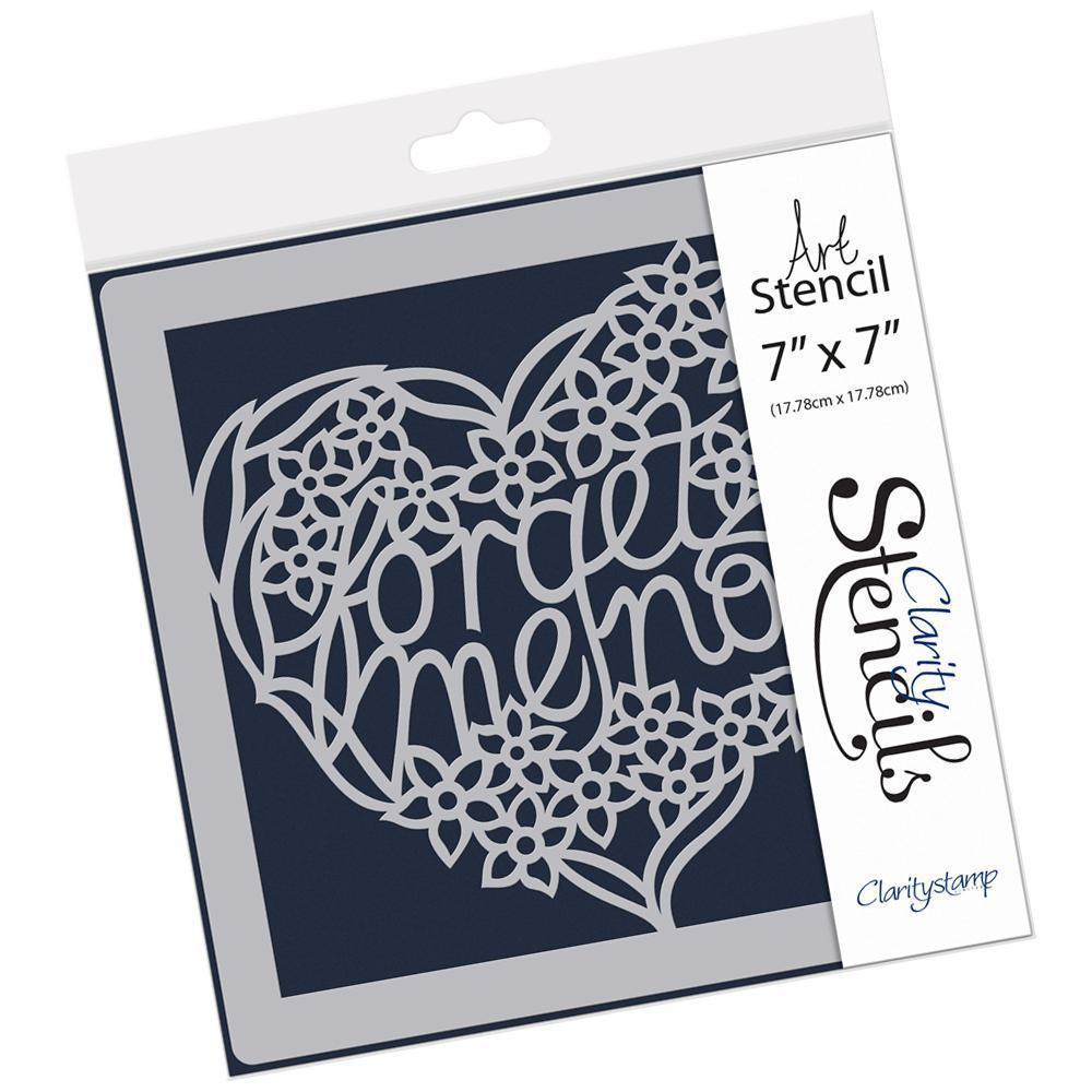 Forget Me Not Heart 7" x 7" Stencil
