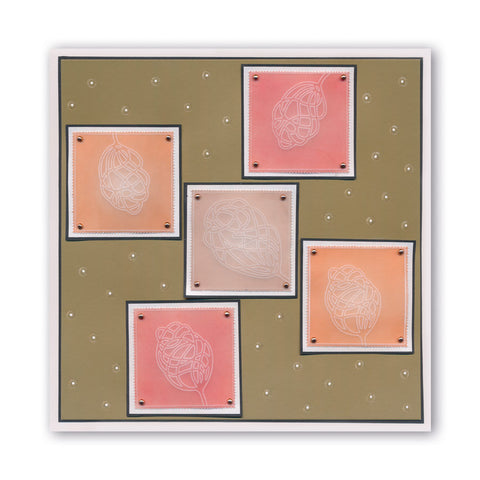 Abstract Dandelions & Seed Heads A6 Groovi Plate