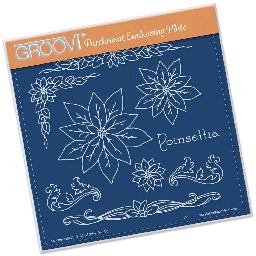 Jayne's Poinsettia Name A5 Square Groovi Plate