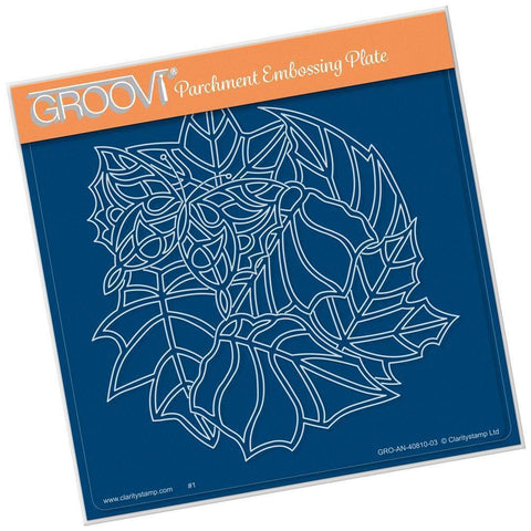 CLEARANCE Leafy Butterfly Round A5 Square Groovi Plate