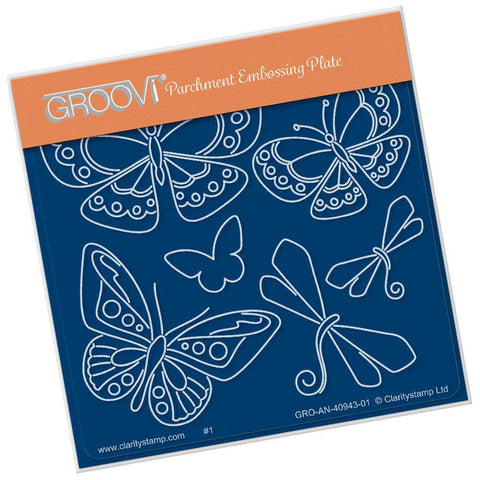 Baby Tina's Butterfly Fun A6 Square Groovi Plate