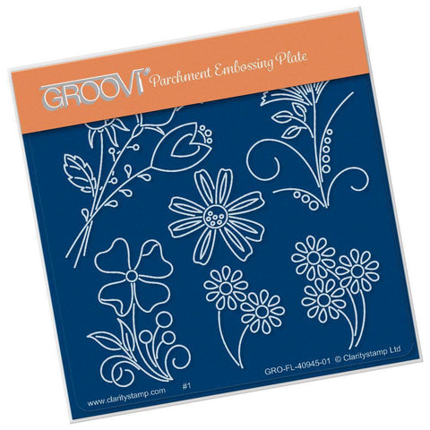 Baby Tina's Flower Fun A6 Square Groovi Plate