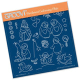 Linda's Penguins A5 Square Groovi Plate