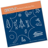 Holly Leaf Outline A6 Square Groovi Baby Plate