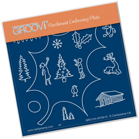 Holly Leaf Outline A6 Square Groovi Baby Plate