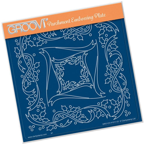 Tina's Holly Frame A5 Square Groovi Plate