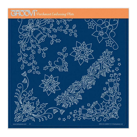 Tina's Small Christmas Corners 1 A5 Square Groovi Plate