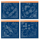 Tina's Small Christmas Corners A5 Square Groovi Plate Quartet