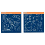 Tina's Small Christmas Corners 3 & 4 A5 Square Groovi Plate Duo