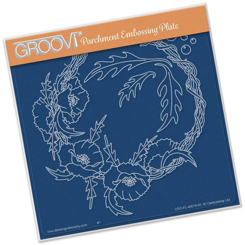 Poppy Wreath A5 Square Groovi Plate