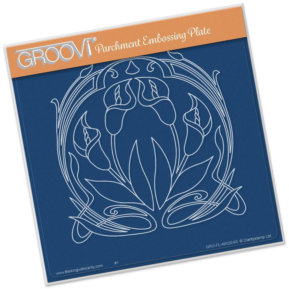Art Nouveau Lilies A5 Square Groovi Plate