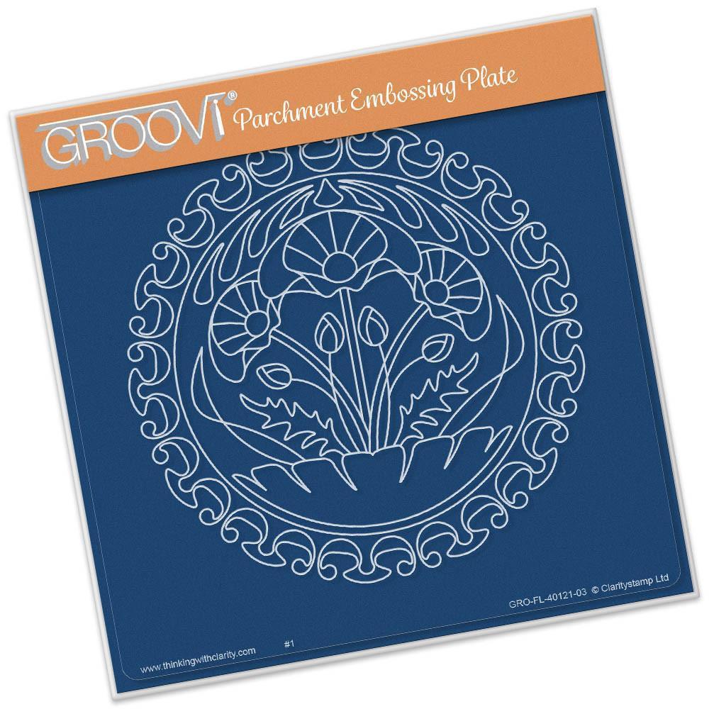 Art Nouveau Poppies A5 Square Groovi Plate