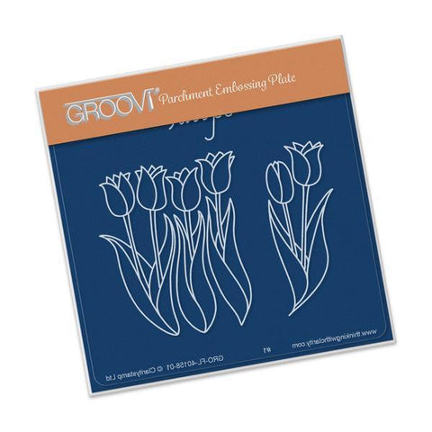 Tulips A6 Square Groovi Baby Plate