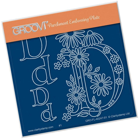 Floral Alphabet - Letter D A6 Square Groovi Plate