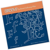 Floral Alphabet - Letter F A6 Square Groovi Plate