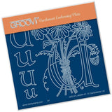 Floral Alphabet - Letter U A6 Square Groovi Plate