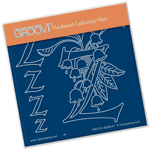 Floral Alphabet - Letter Z A6 Square Groovi Plate