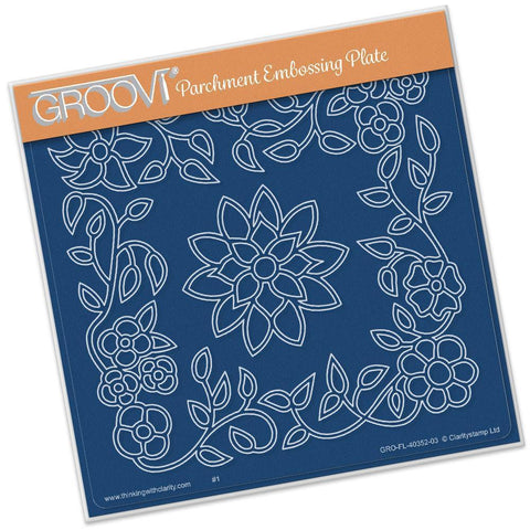 Flower Tangle Frame A5 Square Groovi Plate