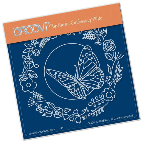 Baby Butterfly Wreath A6 Square Groovi Plate