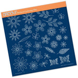 Tina's 3D Flowers & Butterflies A4 Square Groovi Plate