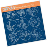 Linda's 123 - E Butterfly, Lavender & Mallow A5 Square Groovi Plate
