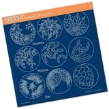 Linda's 123 Christmas - G Poinsettia, Mistletoe & Pine A4 Square Groovi Plate