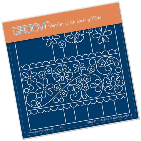 Tina's Floral Panel A6 Square Groovi Baby Plate