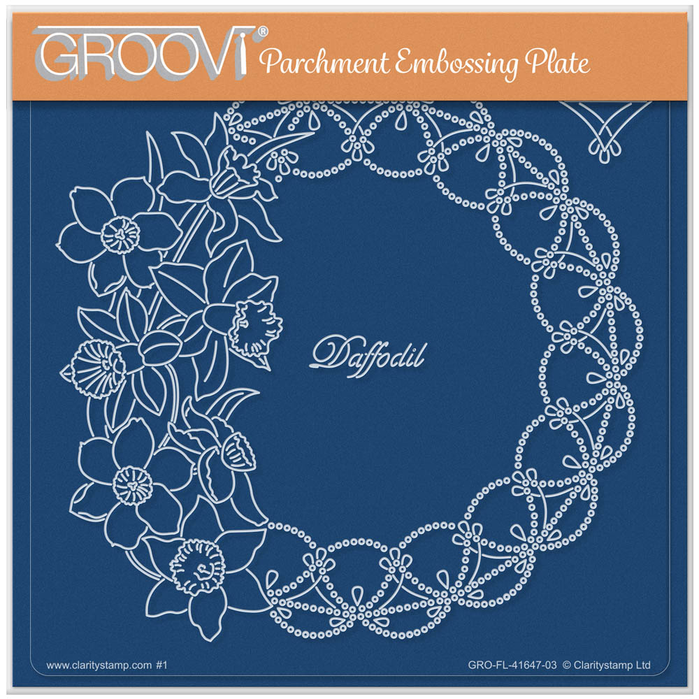 Linda's Daffodil & Lace A5 Square Groovi Plate