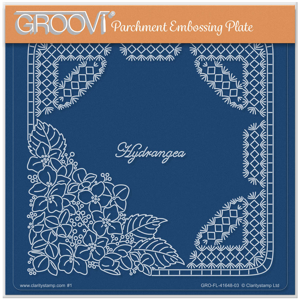 Linda's Hydrangea & Lace A5 Square Groovi Plate
