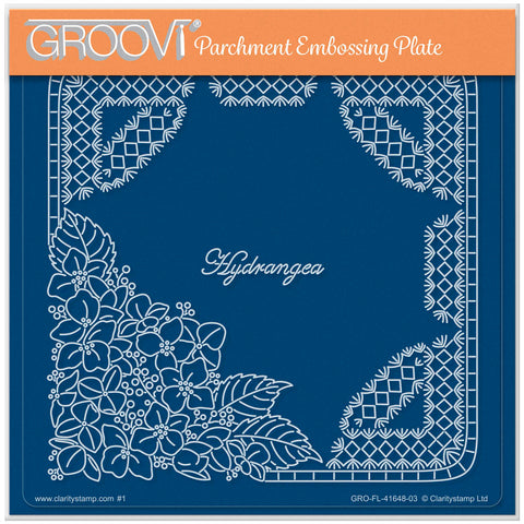 Linda's Hydrangea & Lace A5 Square Groovi Plate