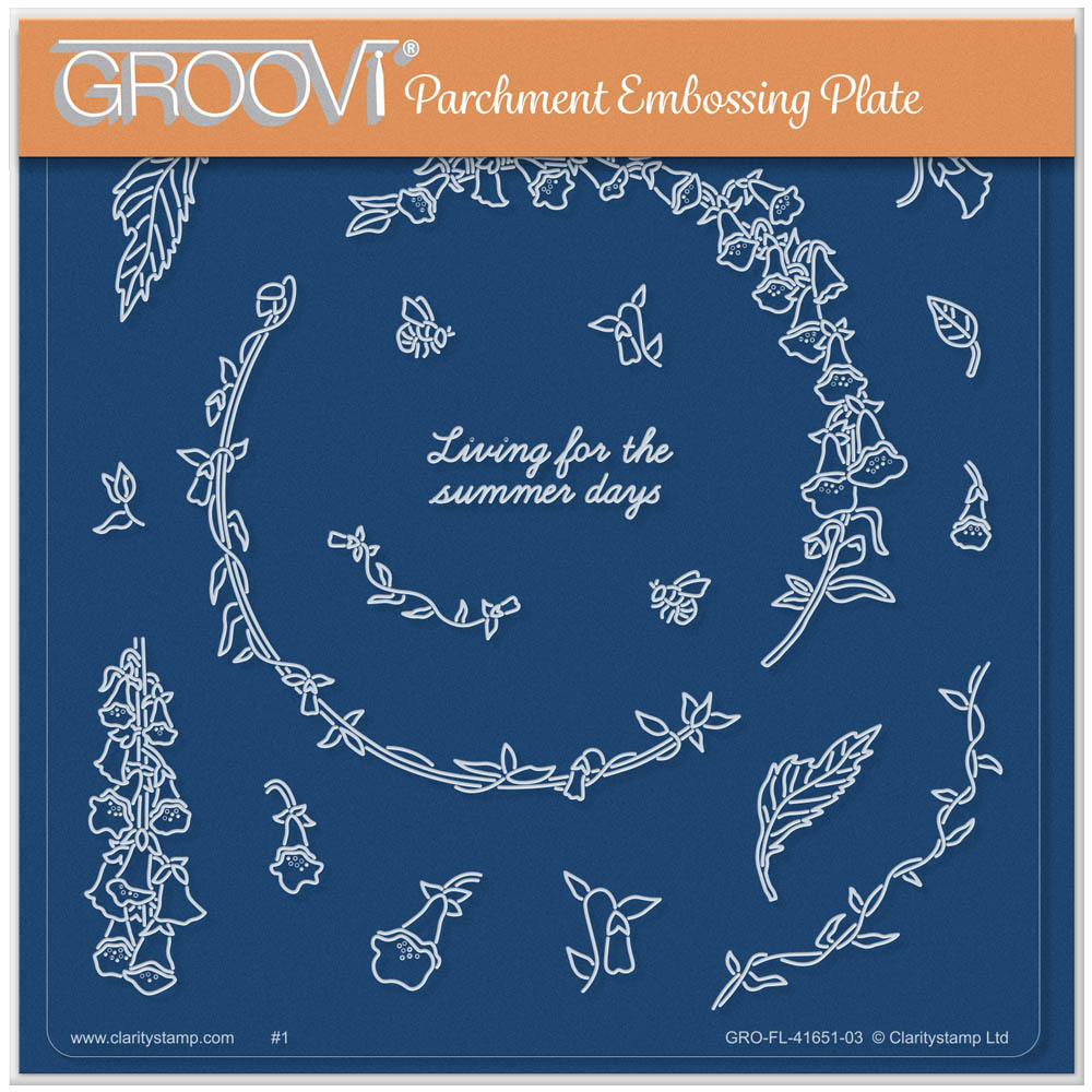 Barbara's Summer Seasonal Wreath A5 Square Groovi Plate