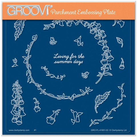 Barbara's Summer Seasonal Wreath A5 Square Groovi Plate