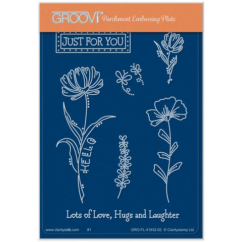 Tina's Springtime Flowers Just for You A6 Groovi Plate