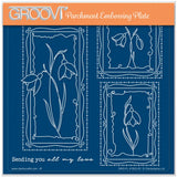 Barbara's SHAC Snowdrop Floral Panels A5 Square Groovi Plate