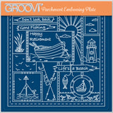 Linda's Happy Retirement - Easy Layout A5 Square Groovi Plate (Set 2)
