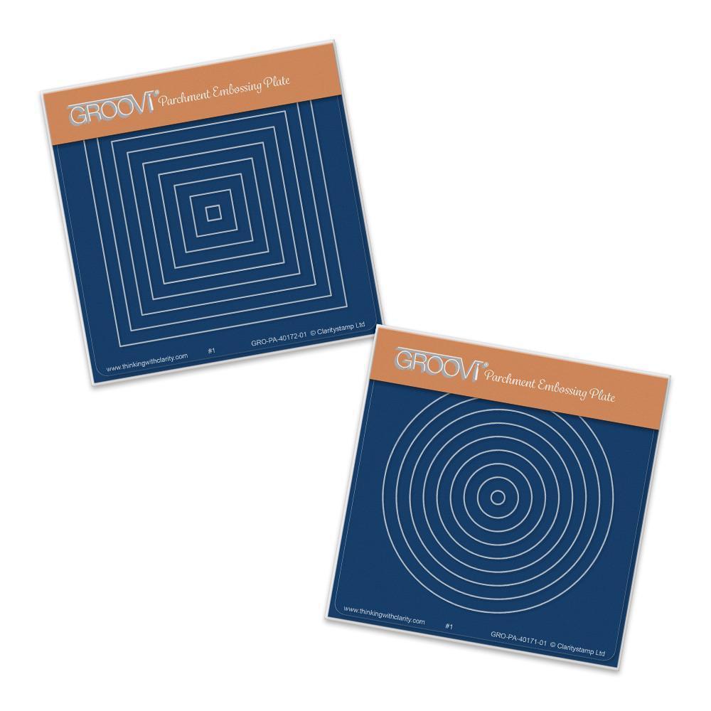 Small Nested Circles & Squares A6 Square Groovi Baby Plate Set