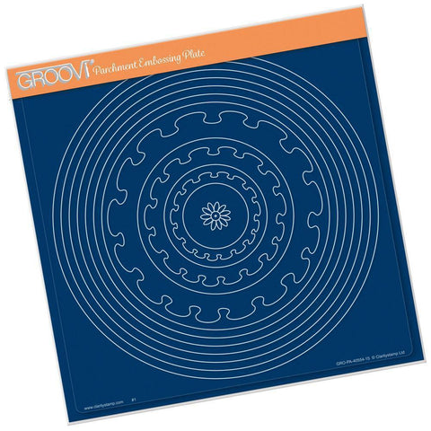 Nested Circles & Frilly Frames A4 Square Groovi Plate