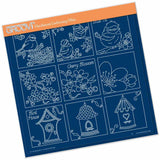 Linda's 123 - Blue Tits A4 Square Groovi Plate